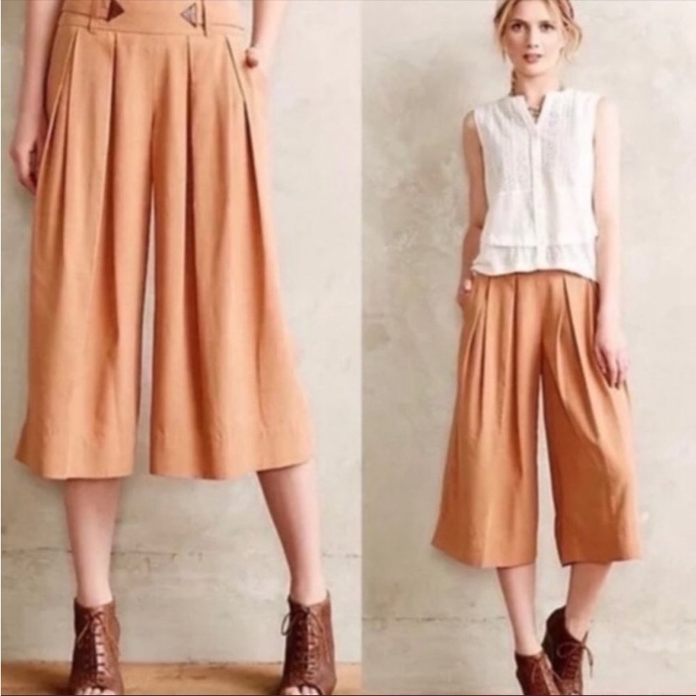 Elevenses Anthropologie Kinney Culottes Wide Leg Crop Pants